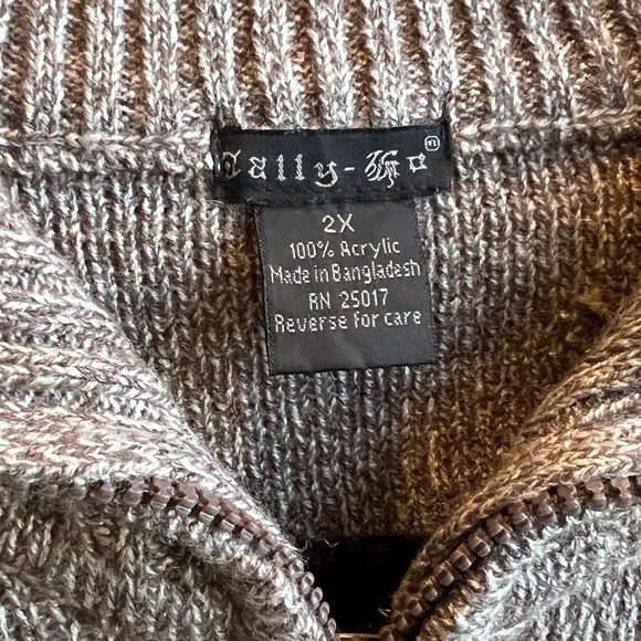 042. Cally Go Full Zipper Cardigan Sweater 2X - Picture 3 of 5